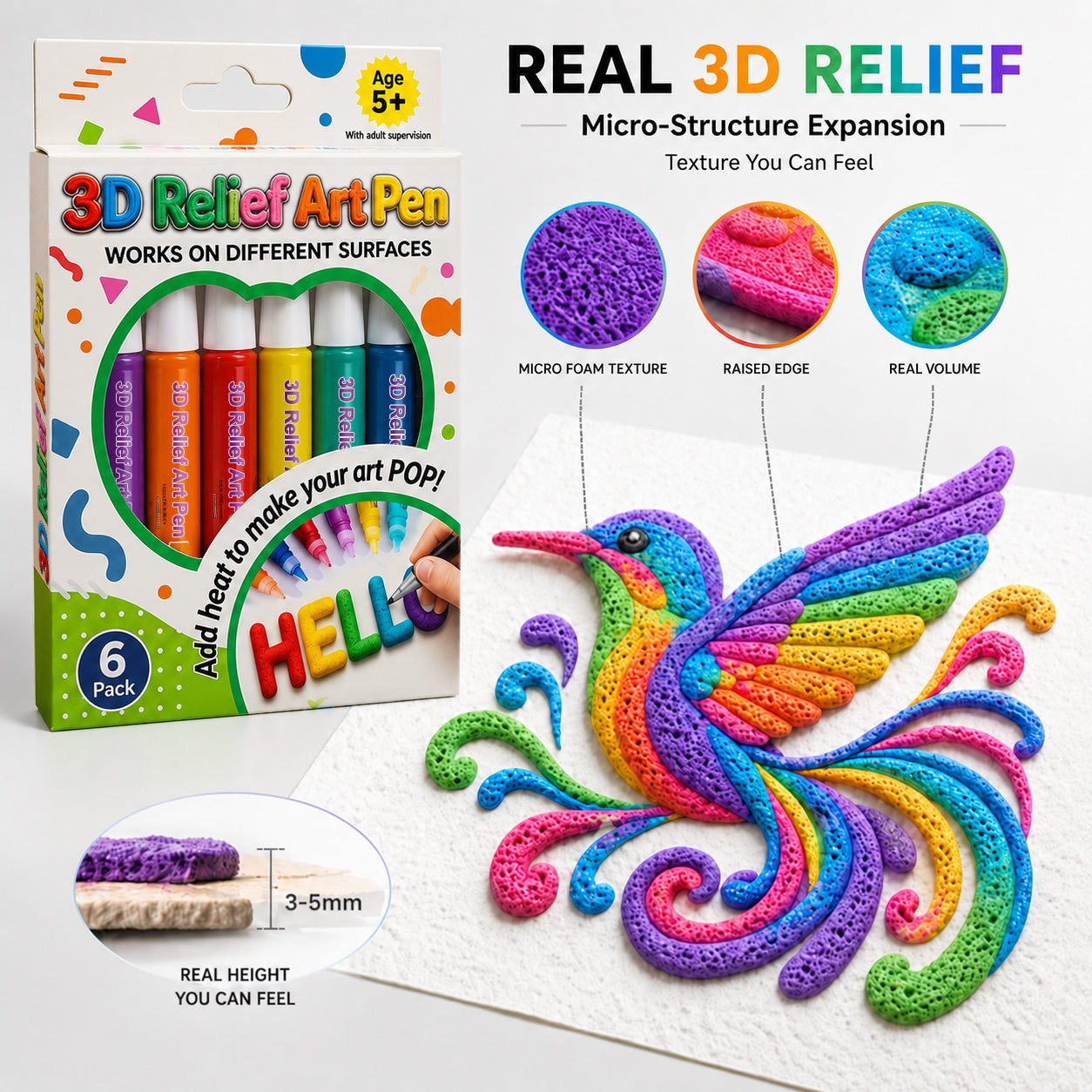 🦄👗Save66% by ordering today丨Myveyxo® 3D Relief Art Pen – Turn Flat Drawings Into Touchable 3D Art🪄