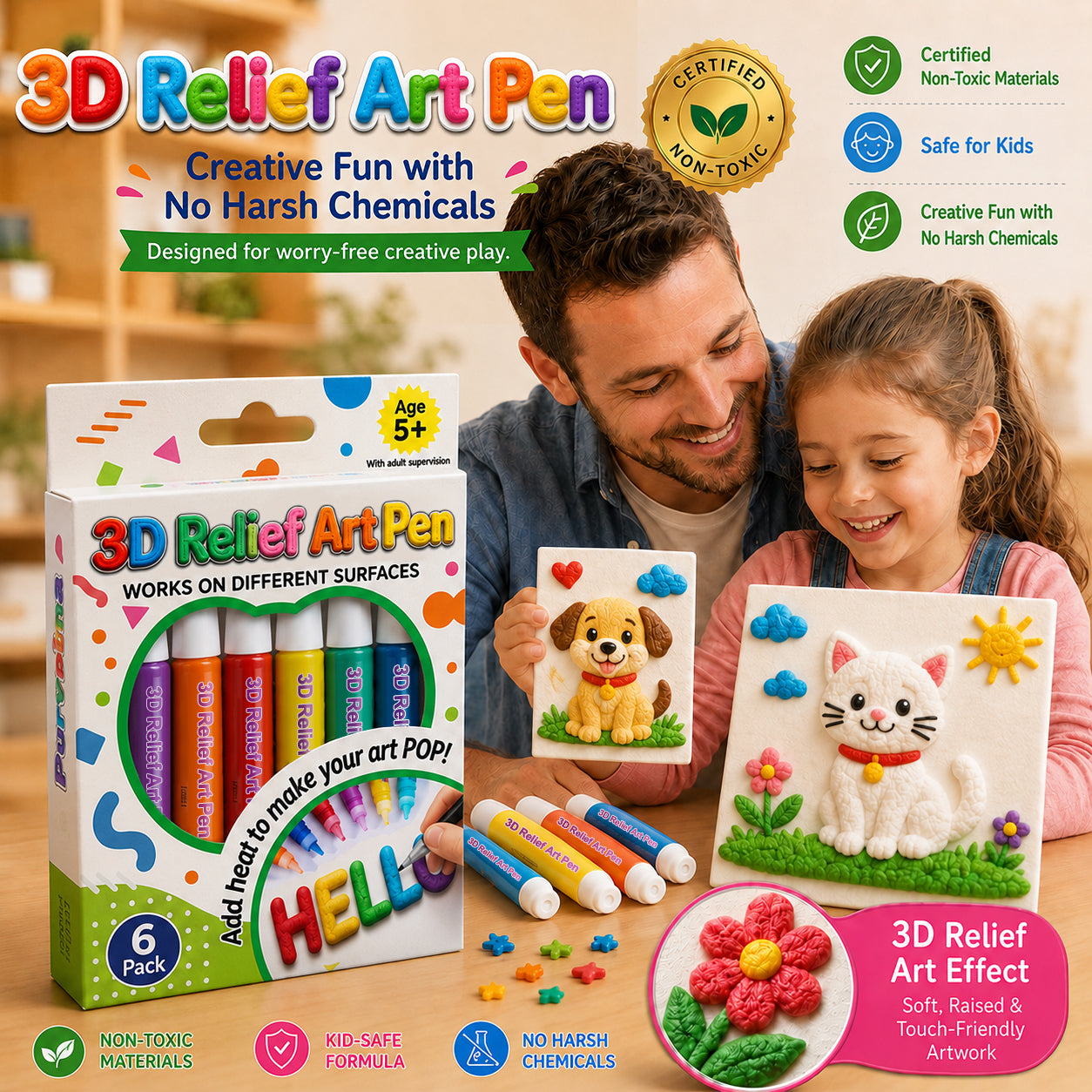 🦄👗Save66% by ordering today丨Myveyxo® 3D Relief Art Pen – Turn Flat Drawings Into Touchable 3D Art🪄